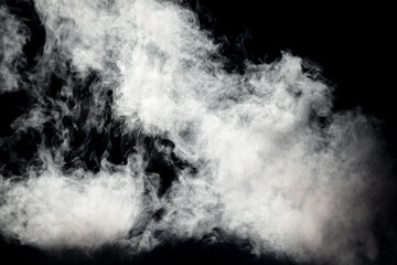 Smoke isolated on black background