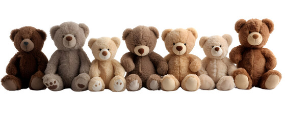 Teddy Bears Placed on Transparent Background, Hand Edited Generative AI