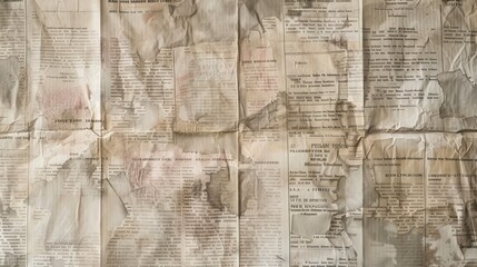 Newspaper paper grunge vintage old aged texture background, copy space, 16:9