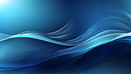 Fototapeta premium Bright blue dynamic abstract illustration background with moving soft wave lines decoration.