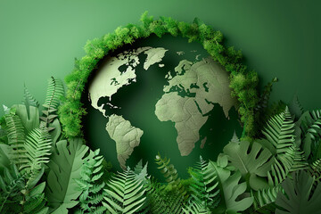 renewable energy light bulb with green energy, Earth Day or environment protection Hands protect forests that grow on the ground and help save the world, solar panels	