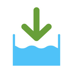 Below Sea Level Vector Flat Icon Design