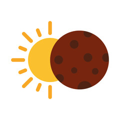 Solar Eclipse Vector Flat Icon Design