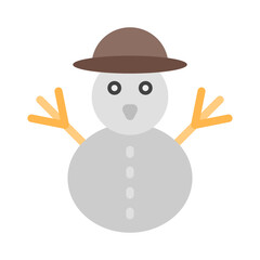 Snowman Vector Flat Icon Design