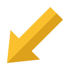 Down Left Vector Flat Icon Design