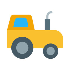 Toy Tractor Vector Flat Icon Design