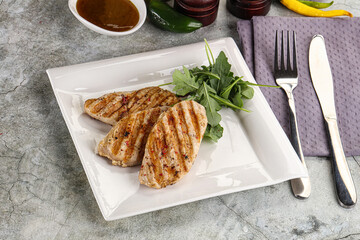 Grilled turkey breast fillet steak