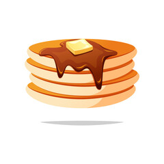 Pancake vector isolated on white background.