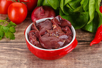 Raw chicken liver for cooking