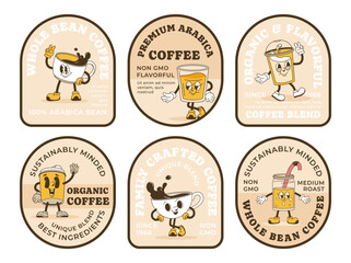 Label design set for coffee bean product package