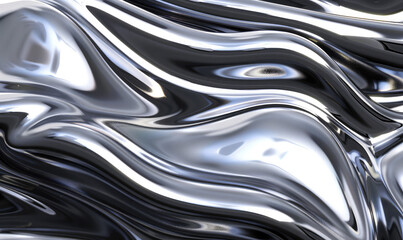 Chrome waves background abstract