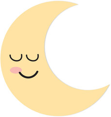 happy moon,  vector of cute moon with smile,moon drawing