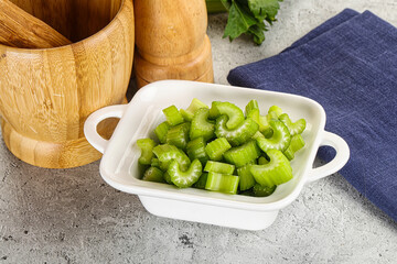 Vegan cuisine - Sliced celery stem