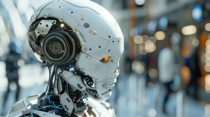 Fototapeta premium XAI 3D rendering artificial intelligence AI research of robot and cyborg development for future of people living.