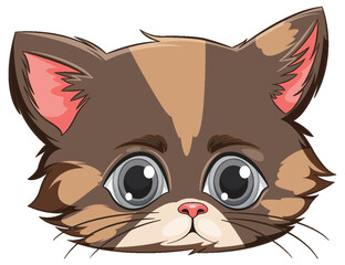 Cute vector illustration of a brown kitten's face
