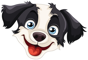 Vector illustration of a happy dog's face