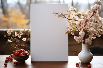 blank white mockup lying in spring atmosphere professional photography
