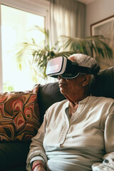Obraz premium AR Assisted Healthcare for the Elderly Seniors using AR glasses to access healthcare services manage appointments and make payments using Bitcoin ensuring a life well lived