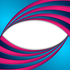 Blue and pink waves minimal abstract elegant background. Vector corporate design