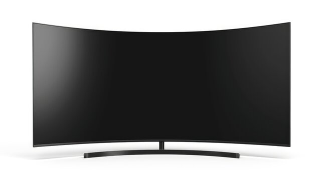 Versatile TV screen for creative projects: flat or curved, isolated for design flexibility. Ai Generated.