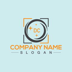 Handwritten DC letters logo design with vector