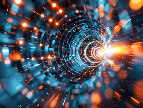 Quantum Computings Boundless Horizon A visual journey into the core of a quantum processor where particles entangle to unlock computings future Abstract quantum elegance