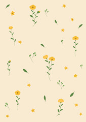 Pattern vector illustration of Yellow flowers.