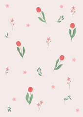 Pattern vector illustration of tulip flowers.