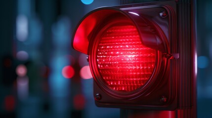 Red alarm. Alert system. Red light signals danger