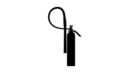 co2 fire extinguisher, black isolated silhouette