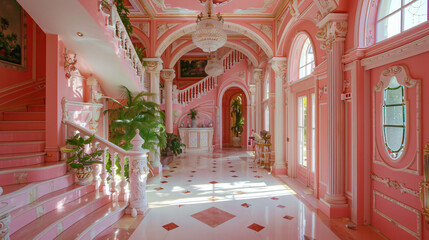 Fototapeta na wymiar Luxury pink House