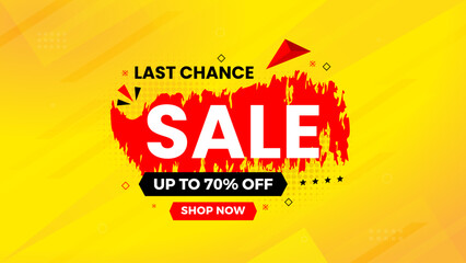 Sale Banner vector template. Offer Sale label and discounts background. Discount Promotion marketing poster design for web and Social.