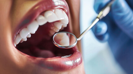 Woman Getting Teeth Checked by Dentist