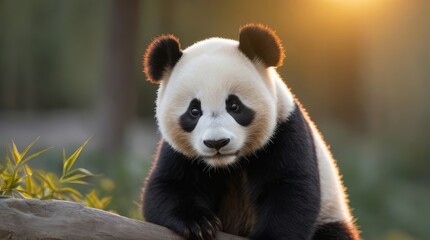 a cute little panda - obrazy, fototapety, plakaty