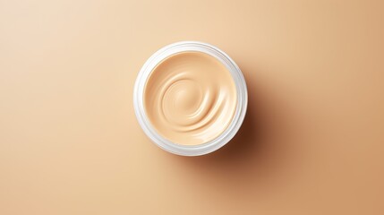 Cosmetic concealer cream spread on a flat surface - obrazy, fototapety, plakaty