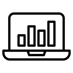 Financial analytic chart graphs on computer monitor dashboard flat icon