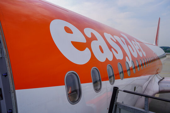 Warsaw , Poland , 10 june 2023 : Easyjet plane , low cost   flights company