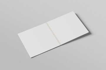 Blank spiral square mockup on gray background