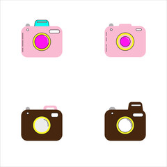 Flat camera icon set collection