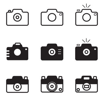 Set of camera icons