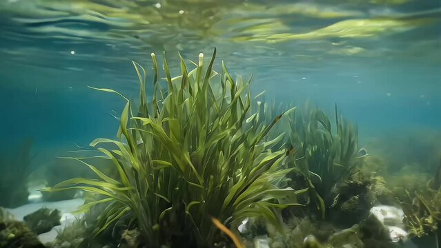 Natural scene  Seagrass underwater