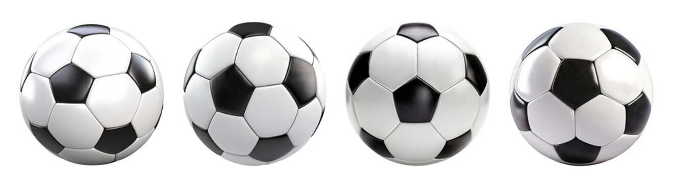 Set of soccer/football balls cut out