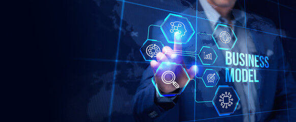Business, Technology, Internet and network concept. Shows the inscription: BUSINESS MODEL.