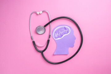 Encephalography Brain Paper Cutout, Autism, Stroke, Epilepsy and Alzheimer Awareness. Seizure...