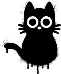 Spray Painted Graffiti Cat icon Word Sprayed isolated with a white background.