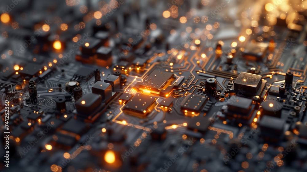 Poster processor chip for ai data processing, cyber security management or secure connection concept, compu