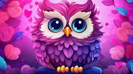 cute owl vector illustration - obrazy, fototapety, plakaty