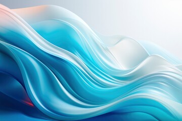 Obraz premium Sleek Blue and White Abstract Art Wave Design.