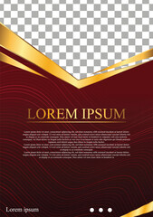 red and gold abstract background template brochure