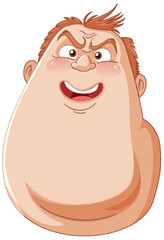 Vector illustration of a happy, smiling cartoon man